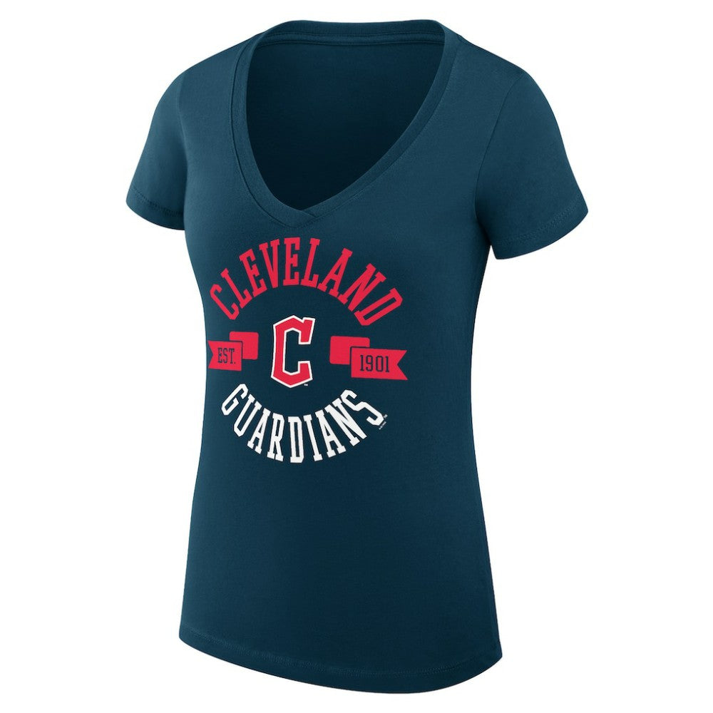 Cleveland Guardians G-III 4Her by Carl Banks Women's Super-Slim Fit Lightweight City Graphic V-Neck T-Shirt Online