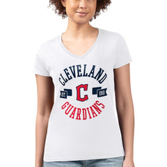 Cleveland Guardians G-III 4Her by Carl Banks Women's Super-Slim Fit Lightweight City Graphic V-Neck T-Shirt discount