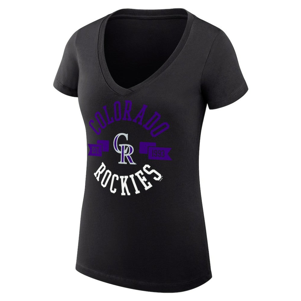 Colorado Rockies G-III 4Her by Carl Banks Women's Super-Slim Fit Lightweight City Graphic V-Neck T-Shirt for sale