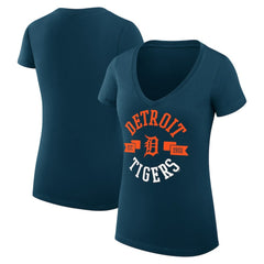 Detroit Tigers G-III 4Her by Carl Banks Women's Super-Slim Fit Lightweight City Graphic V-Neck T-Shirt Sale