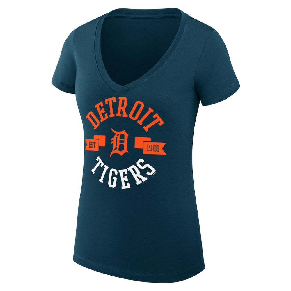 Detroit Tigers G-III 4Her by Carl Banks Women's Super-Slim Fit Lightweight City Graphic V-Neck T-Shirt Sale