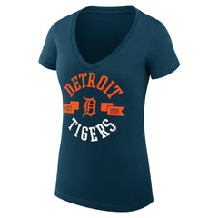 Detroit Tigers G-III 4Her by Carl Banks Women's Super-Slim Fit Lightweight City Graphic V-Neck T-Shirt Sale
