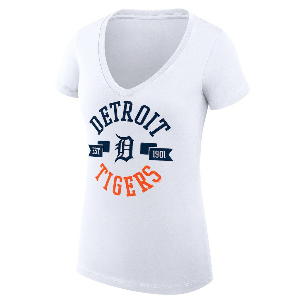 Detroit Tigers G-III 4Her by Carl Banks Women's Super-Slim Fit Lightweight City Graphic V-Neck T-Shirt Sale