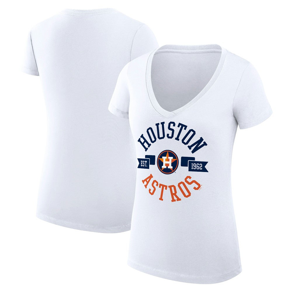 Houston Astros G-III 4Her by Carl Banks Women's Super-Slim Fit Lightweight City Graphic V-Neck T-Shirt On Sale