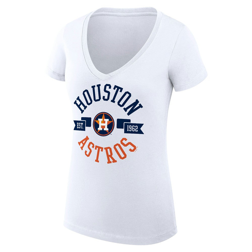 Houston Astros G-III 4Her by Carl Banks Women's Super-Slim Fit Lightweight City Graphic V-Neck T-Shirt On Sale