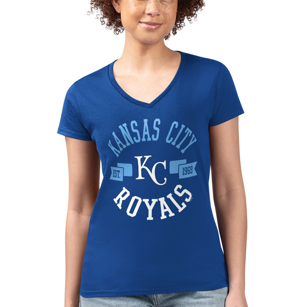 Kansas City Royals G-III 4Her by Carl Banks Women's Super-Slim Fit Lightweight City Graphic V-Neck T-Shirt Near Me