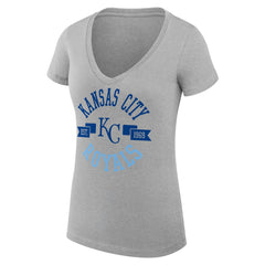 Kansas City Royals G-III 4Her by Carl Banks Women's Super-Slim Fit Lightweight City Graphic V-Neck T-Shirt On Sale