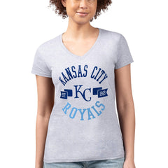 Kansas City Royals G-III 4Her by Carl Banks Women's Super-Slim Fit Lightweight City Graphic V-Neck T-Shirt On Sale