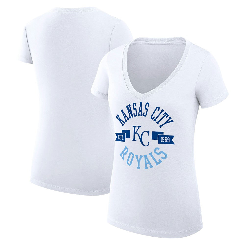 Kansas City Royals G-III 4Her by Carl Banks Women's Super-Slim Fit Lightweight City Graphic V-Neck T-Shirt Online
