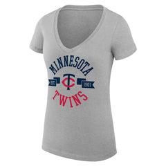 Minnesota Twins G-III 4Her by Carl Banks Women's Super-Slim Fit Lightweight City Graphic V-Neck T-Shirt for sale
