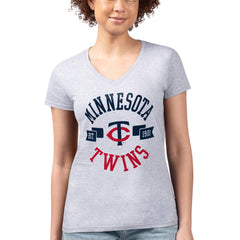 Minnesota Twins G-III 4Her by Carl Banks Women's Super-Slim Fit Lightweight City Graphic V-Neck T-Shirt for sale