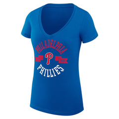 Philadelphia Phillies G-III 4Her by Carl Banks Women's Super-Slim Fit Lightweight City Graphic V-Neck T-Shirt Sale