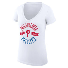 Philadelphia Phillies G-III 4Her by Carl Banks Women's Super-Slim Fit Lightweight City Graphic V-Neck T-Shirt Online