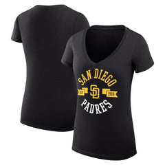 San Diego Padres G-III 4Her by Carl Banks Women's Super-Slim Fit Lightweight City Graphic V-Neck T-Shirt On Sale