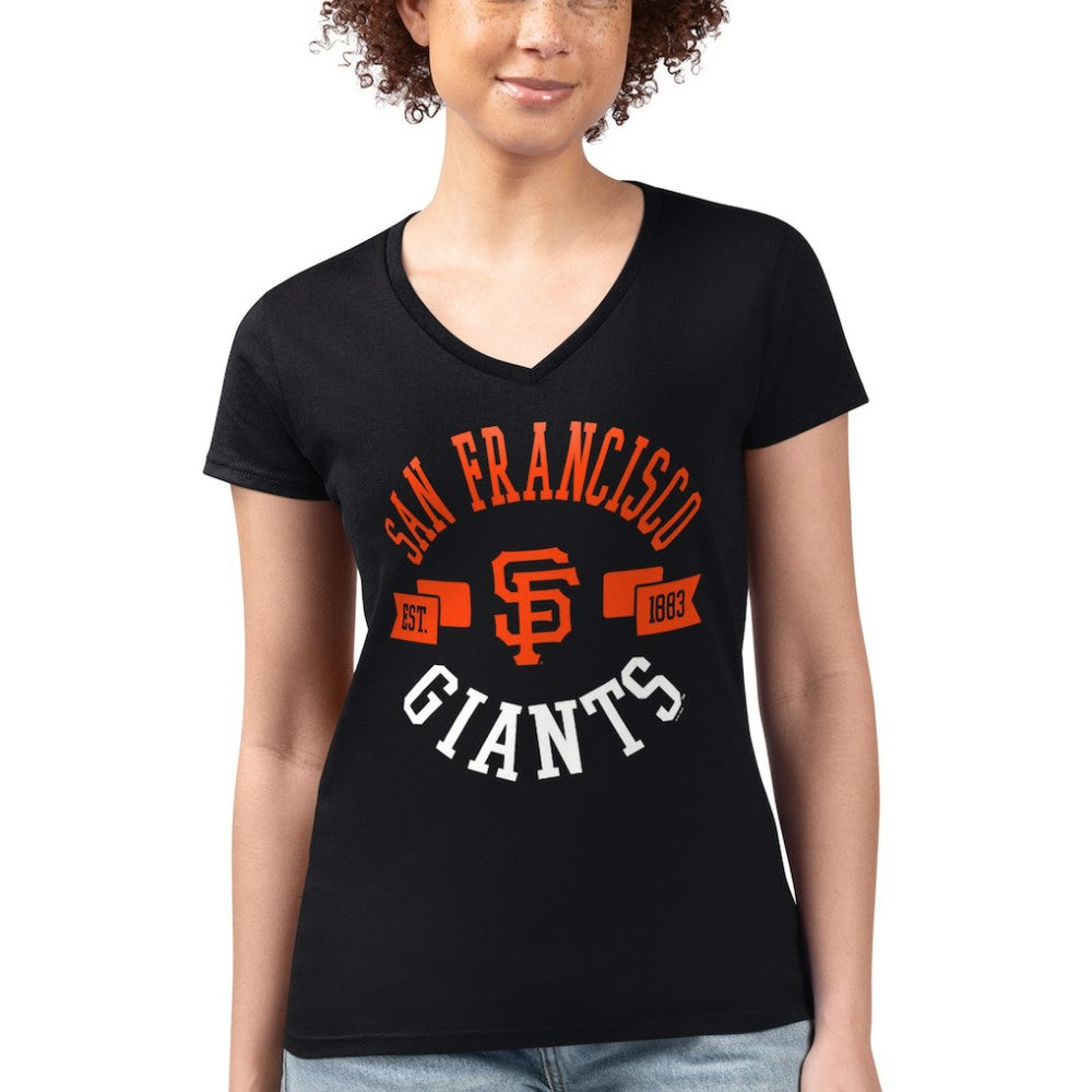 San Francisco Giants G-III 4Her by Carl Banks Women's Super-Slim Fit Lightweight City Graphic V-Neck T-Shirt Near Me