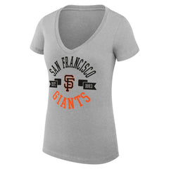 San Francisco Giants G-III 4Her by Carl Banks Women's Super-Slim Fit Lightweight City Graphic V-Neck T-Shirt On Sale