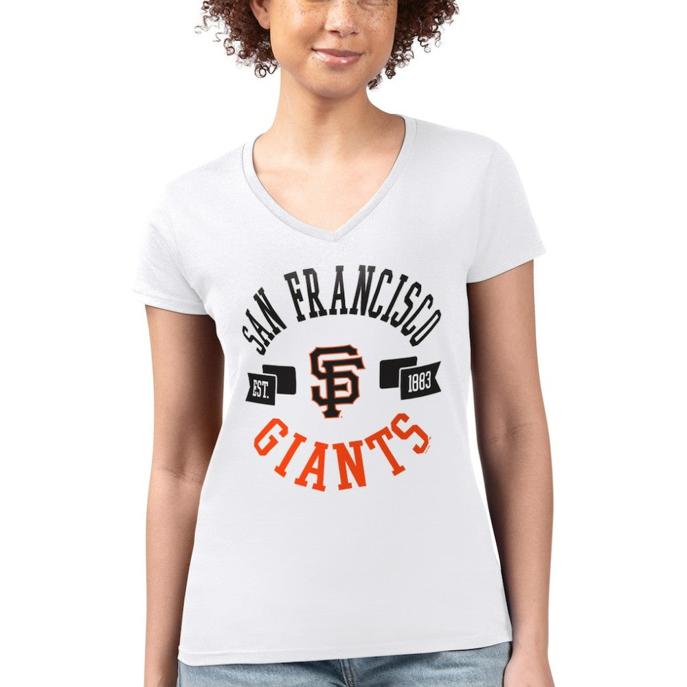 San Francisco Giants G-III 4Her by Carl Banks Women's Super-Slim Fit Lightweight City Graphic V-Neck T-Shirt Online