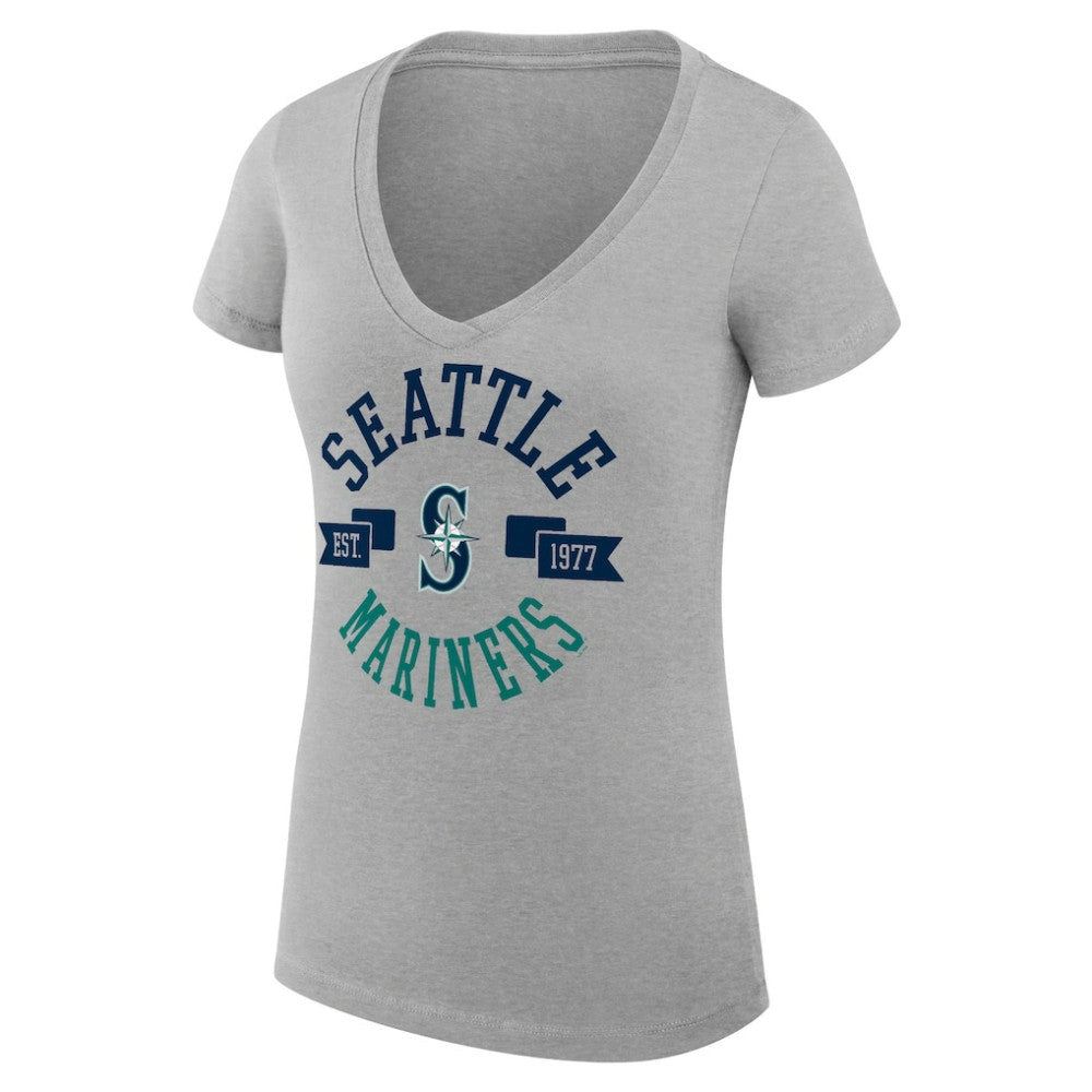 Seattle Mariners G-III 4Her by Carl Banks Women's Super-Slim Fit Lightweight City Graphic V-Neck T-Shirt Near Me