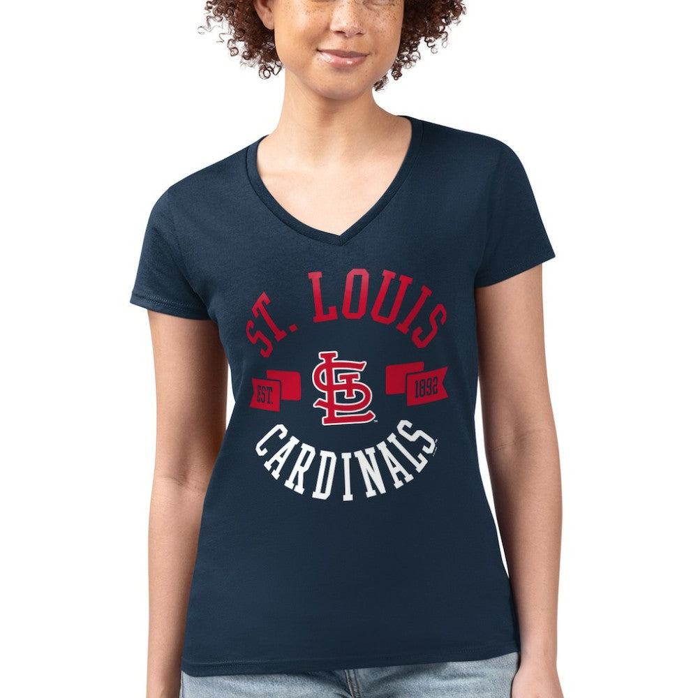 St. Louis Cardinals G-III 4Her by Carl Banks Women's Super-Slim Fit Lightweight City Graphic V-Neck T-Shirt for sale