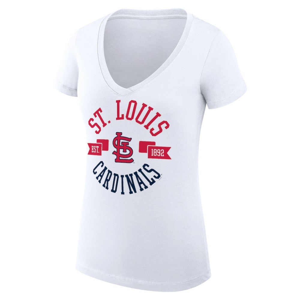 St. Louis Cardinals G-III 4Her by Carl Banks Women's Super-Slim Fit Lightweight City Graphic V-Neck T-Shirt Lifestyle