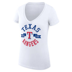 Texas Rangers G-III 4Her by Carl Banks Women's Super-Slim Fit Lightweight City Graphic V-Neck T-Shirt Sale