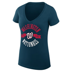 Washington Nationals G-III 4Her by Carl Banks Women's Super-Slim Fit Lightweight City Graphic V-Neck T-Shirt Clearance