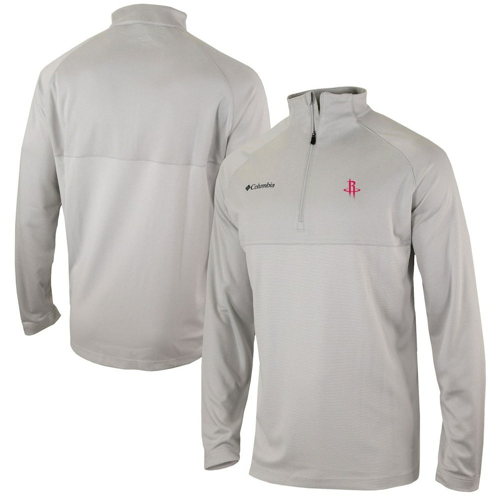 Columbia - Houston Rockets Omni-Wick Rockin' It Quarter-Zip Pullover Top - Heather Gray