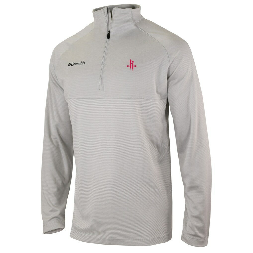 Columbia - Houston Rockets Omni-Wick Rockin' It Quarter-Zip Pullover Top - Heather Gray