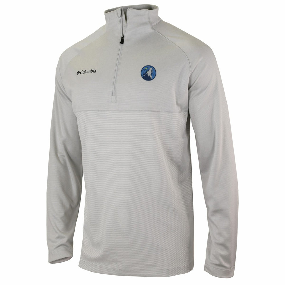 Columbia - Minnesota Timberwolves Omni-Wick Rockin' It Quarter-Zip Pullover Top - Heather Gray