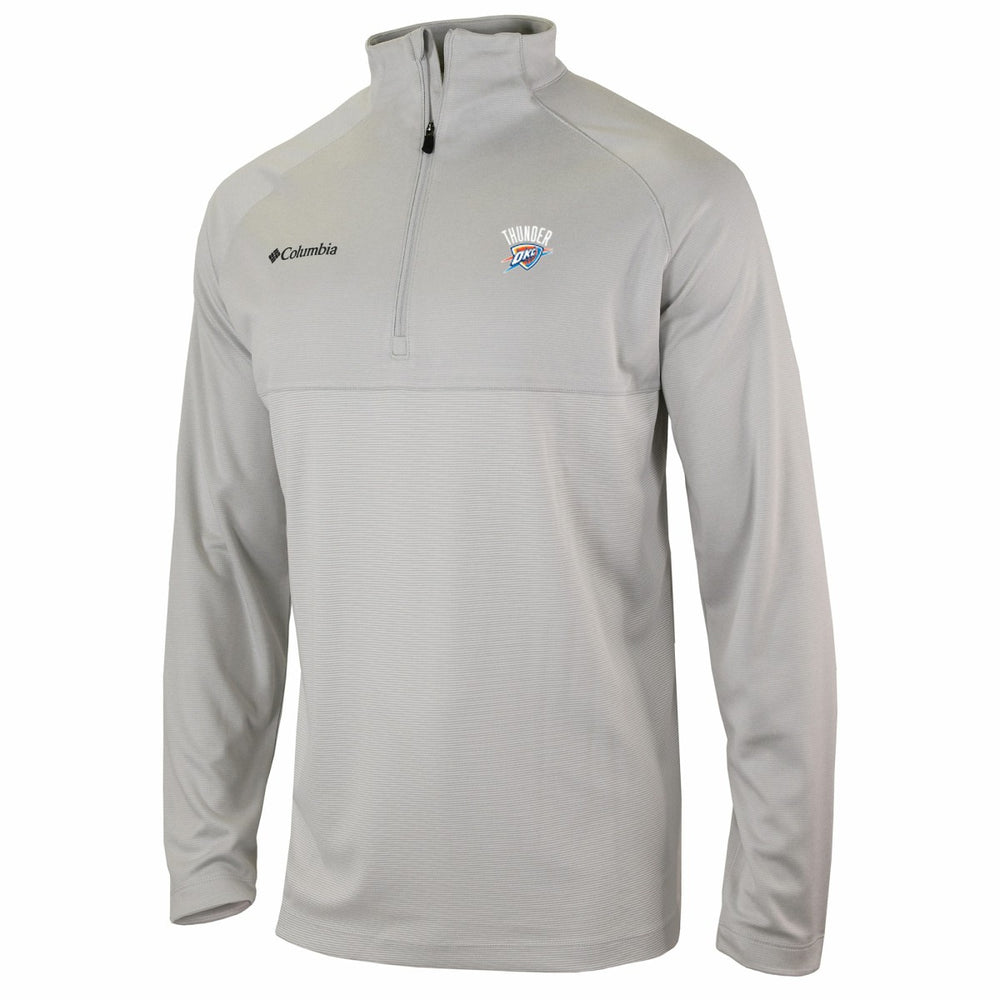 Columbia - Oklahoma City Thunder Omni-Wick Rockin' It Quarter-Zip Pullover Top - Heather Gray