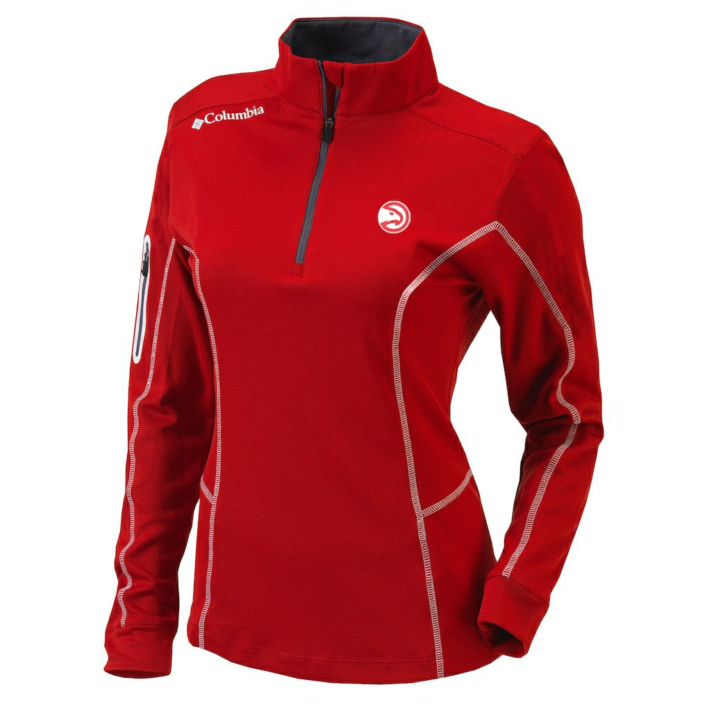Columbia - Atlanta Hawks Women's Omni-Wick Shotgun Quarter-Zip Pullover Top - Red