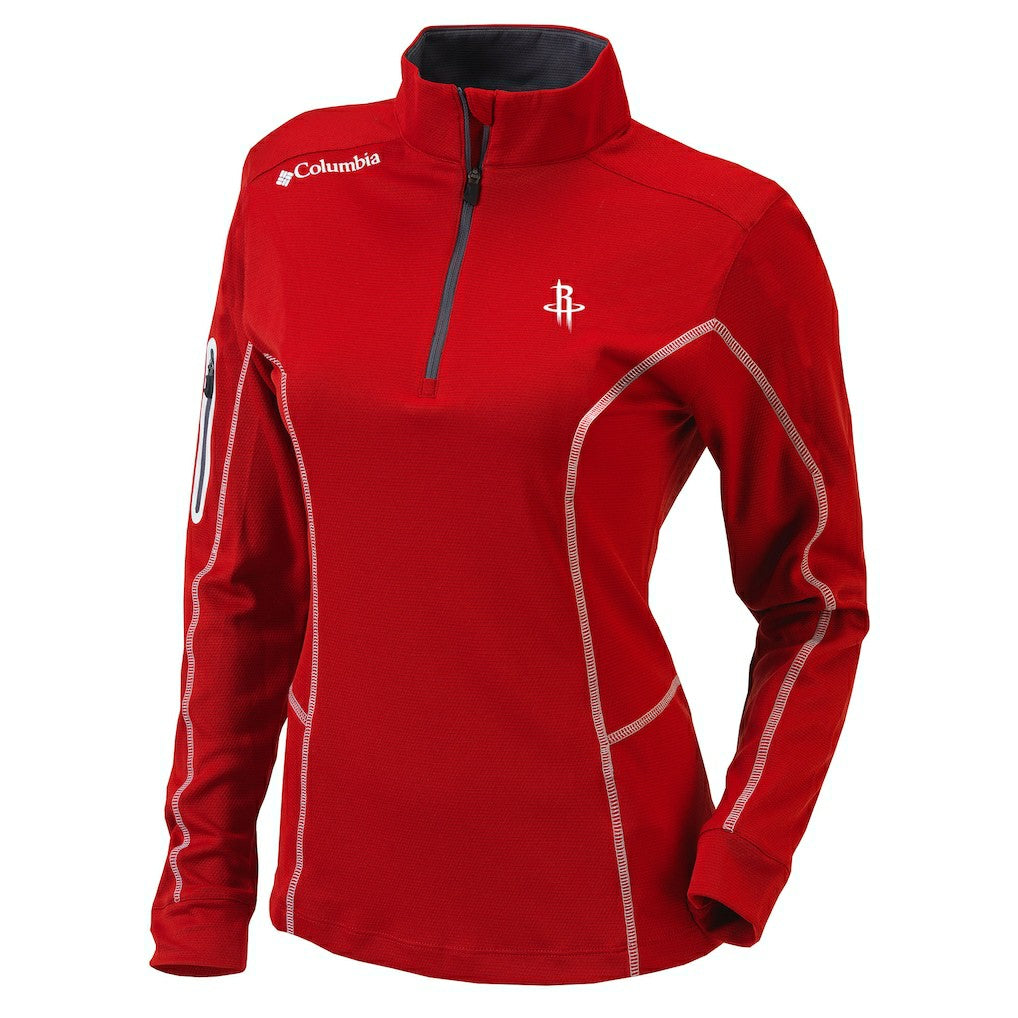 Columbia - Houston Rockets Women's Omni-Wick Shotgun Quarter-Zip Pullover Top - Red