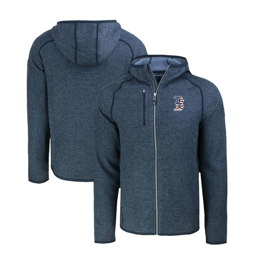 Boston Red Sox Cutter & Buck Stars & Stripes Mainsail Sweater-Knit Full-Zip Hoodie Sale