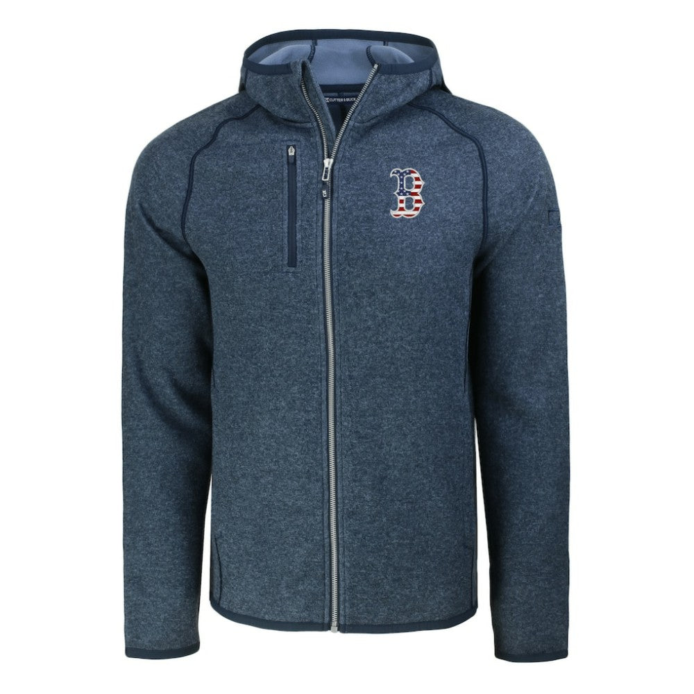 Boston Red Sox Cutter & Buck Stars & Stripes Mainsail Sweater-Knit Full-Zip Hoodie Sale