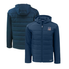 New York Yankees Cutter & Buck Stars & Stripes Evoke Hybrid Eco Softshell Recycled Full-Zip Hoodie Jacket for sale