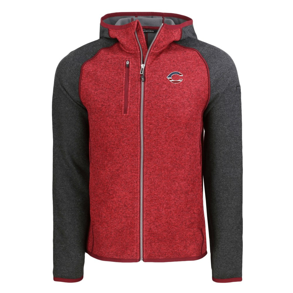 Cincinnati Reds Cutter & Buck Stars & Stripes Mainsail Sweater-Knit Full-Zip Hoodie Near Me
