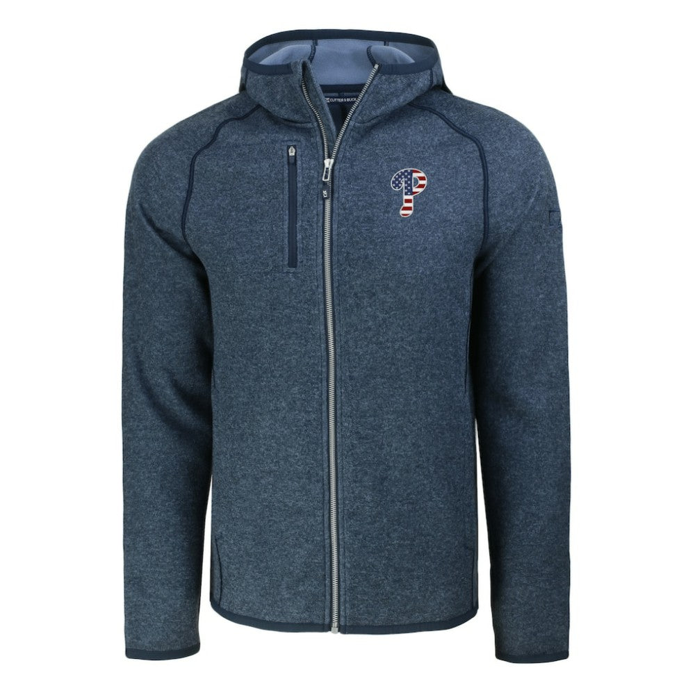 Philadelphia Phillies Cutter & Buck Stars & Stripes Mainsail Sweater-Knit Full-Zip Hoodie Sale