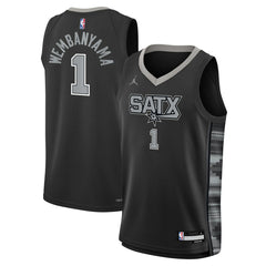 NBA - Victor Wembanyama San Antonio Spurs Jordan Brand Youth Swingman Jersey - Statement Edition - Black