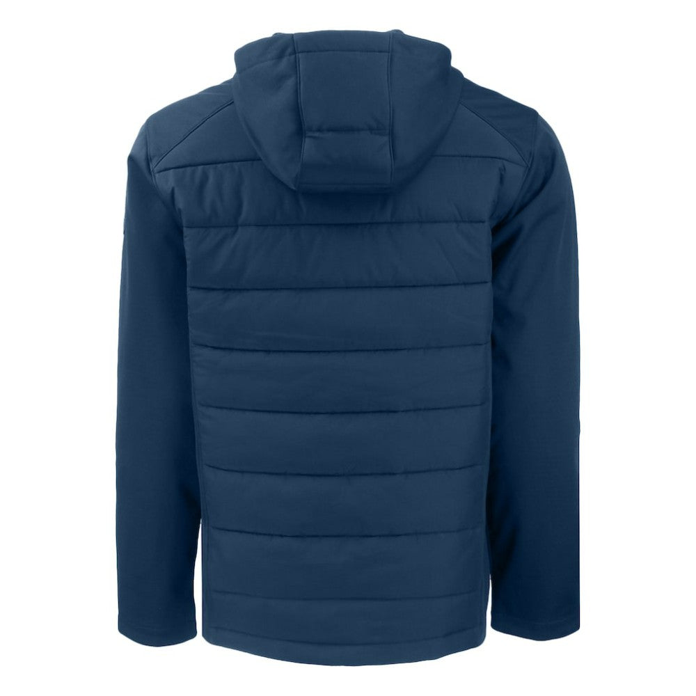 Chicago Cubs Cutter & Buck Stars & Stripes Big & Tall Evoke Hybrid Eco Softshell Recycled Full-Zip Hoodie Jacket Lifestyle