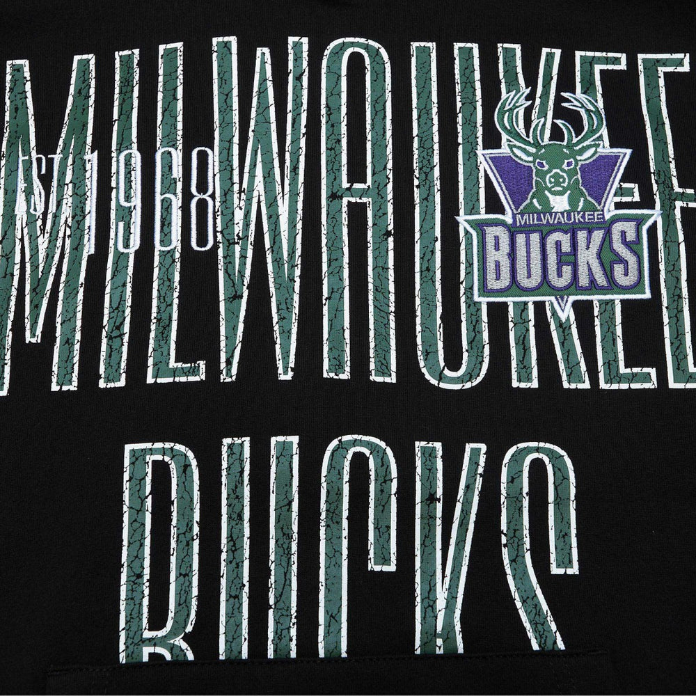 Mitchell & Ness - Milwaukee Bucks Hardwood Classics OG 2.0 Pullover Hoodie - Black