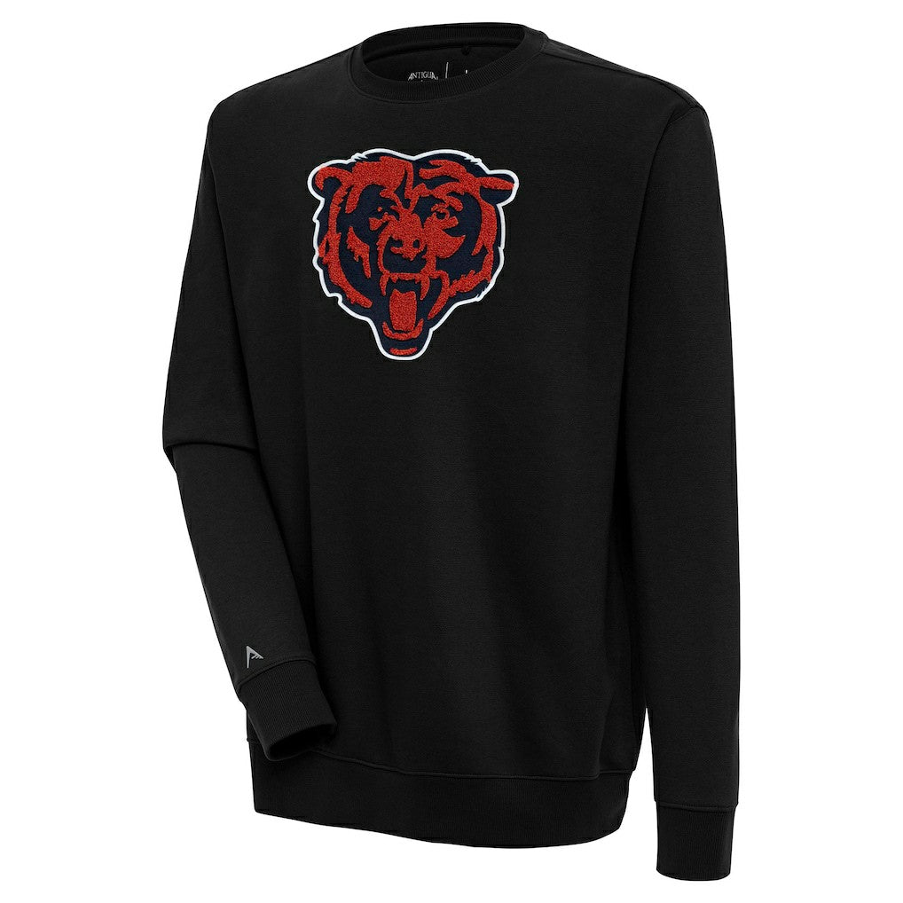 Chicago Bears Antigua Victory Crewneck Pullover Sweatshirt Black - NFL