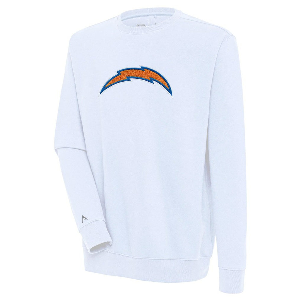 Los Angeles Chargers Antigua Victory Crewneck Pullover Sweatshirt White - NFL