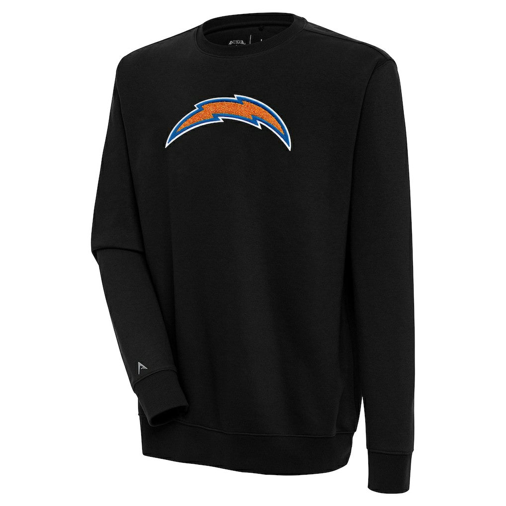Los Angeles Chargers Antigua Victory Crewneck Pullover Sweatshirt Black - NFL