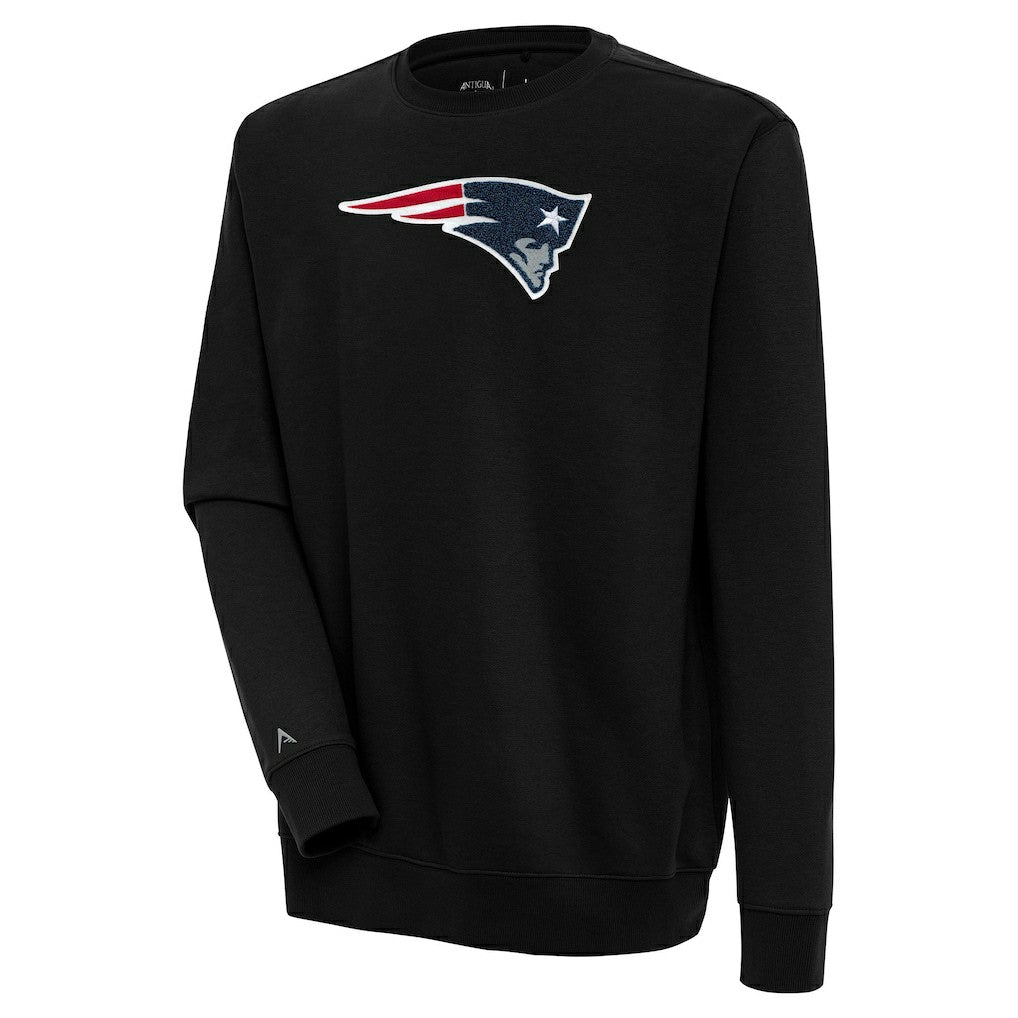 New England Patriots Antigua Victory Crewneck Pullover Sweatshirt Black - NFL