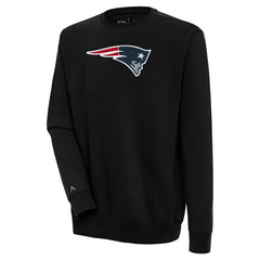 New England Patriots Antigua Victory Crewneck Pullover Sweatshirt Black - NFL