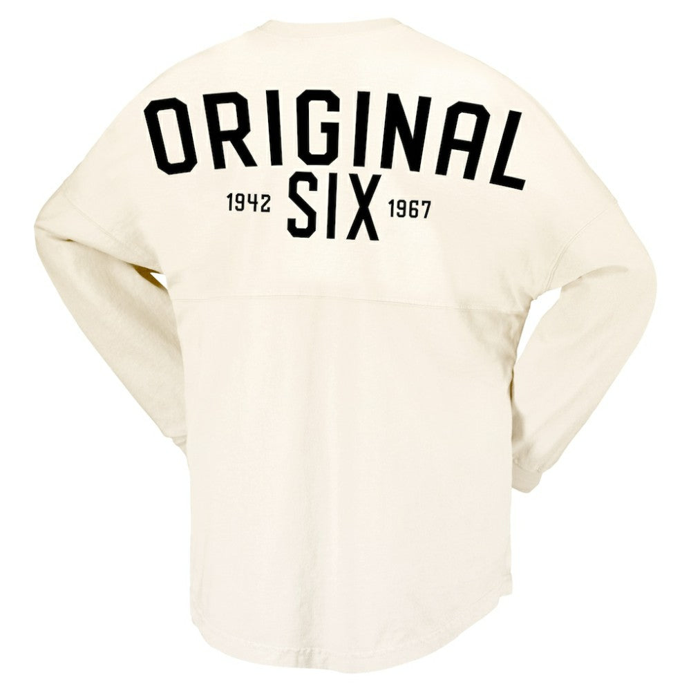 Montreal Canadiens - Fanatics Women's Original Six Lace-Up Spirit Jersey Long Sleeve T-Shirt Cream