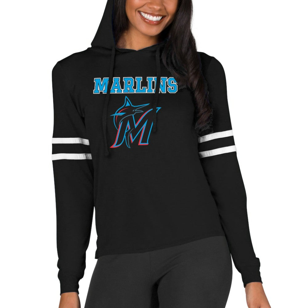 Miami Marlins Concepts Sport Women's Marathon Lightweight Lounge Pullover Hoodie Lifestyle