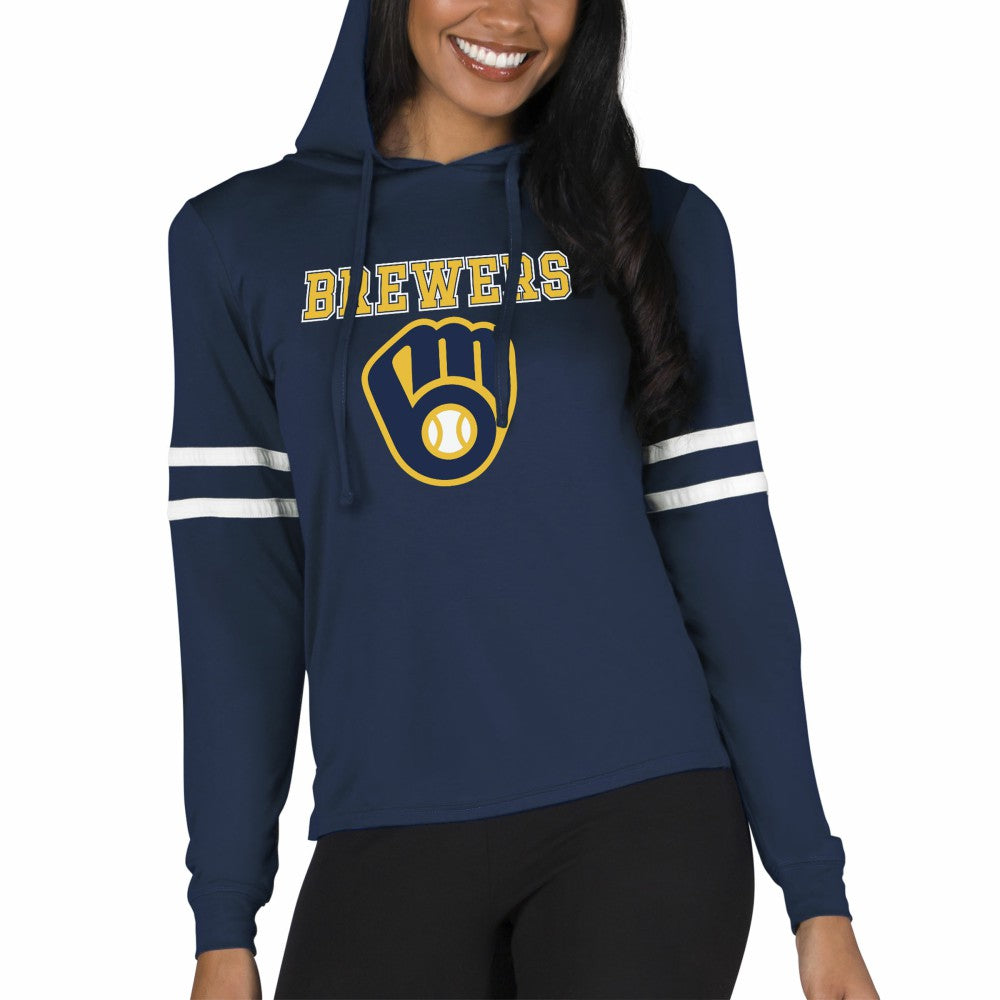 Milwaukee Brewers Concepts Sport Women's Marathon Lightweight Lounge Pullover Hoodie Sale