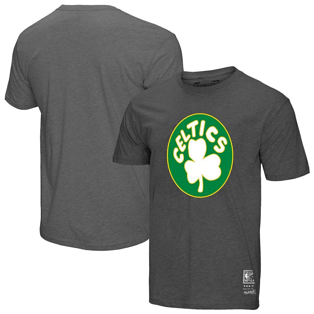 Mitchell & Ness - Boston Celtics Unisex Hardwood Classics MVP Throwback Logo T-Shirt - Heather Gray
