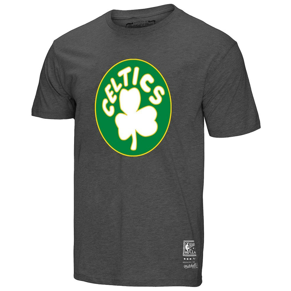 Mitchell & Ness - Boston Celtics Unisex Hardwood Classics MVP Throwback Logo T-Shirt - Heather Gray